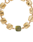 GAS BIJOUX - COLLIER SQUARE RAINBOW doré à l'or fin - VESSONITE