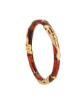 GAS BIJOUX - BRACELET COBRA jonc acétate MARRON - Doré à l'or fin