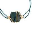 GAS BIJOUX - BRACELET SQUARE mini lien doré - JASPE VERT