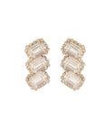 GAS BIJOUX - BOUCLES D'OREILLES LEONORE dorées à l'or fin - CRISTAUX BLANCS - CLIPS