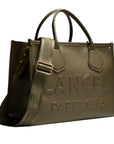 LANCEL - SAC JOUR SAC CABAS ZIP M - KAKI FONCE - 100 % cuir de vachette