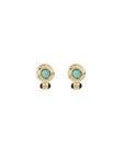 GAS BIJOUX - BOUCLES D'OREILLES PUCES AMARANTE mini dorées - TURQUOISE ET LAPIS