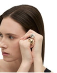 GAS BIJOUX - BAGUE SQUARE MINI DORÉE à l'or fin - Pour petit doigt