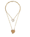GAS BIJOUX - COLLIER SCAPULAIRE MIRAGE DORE - BOIS ET NACRE BLANCHE