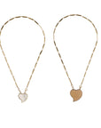 GAS BIJOUX - COLLIER SCAPULAIRE MIRAGE DORE - BOIS ET NACRE BLANCHE