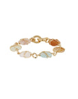 GAS BIJOUX - BRACELET RAINBOW SQUARE MULTI petit modèle doré - Cornaline, Cristal et Amazonite