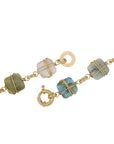 GAS BIJOUX - COLLIER RAINBOW MULTI petit modèle doré - Turquoise, Vésonite, Amazonite et Cristal