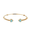 GAS BIJOUX - BRACELET DUALITY AMORE DORE à l'or fin - TURQUOISE