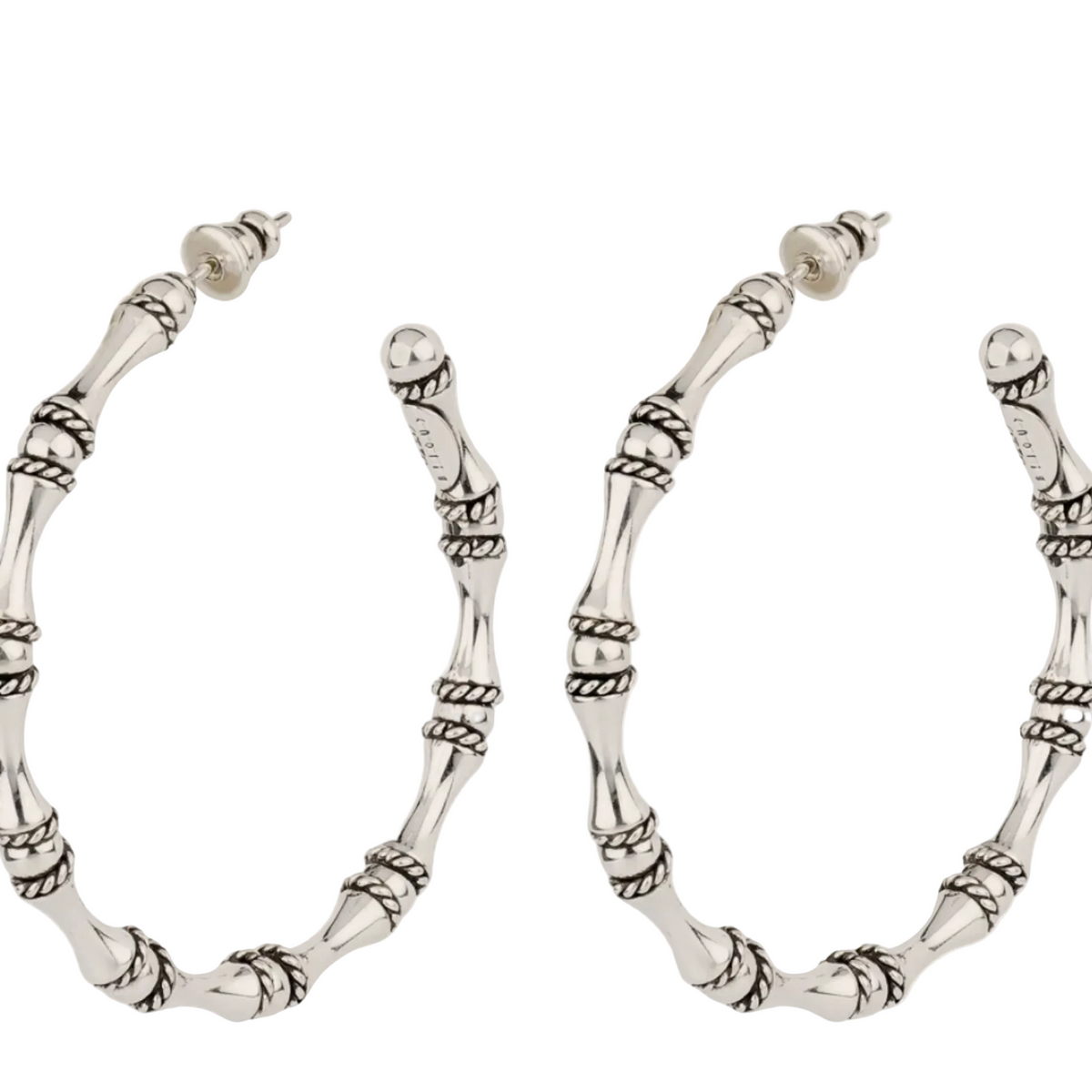 GAS BIJOUX - BOUCLES D'OREILLES CREOLES BAMBOU ARGENTÉES