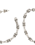 GAS BIJOUX - BOUCLES D'OREILLES CREOLES BAMBOU ARGENTÉES