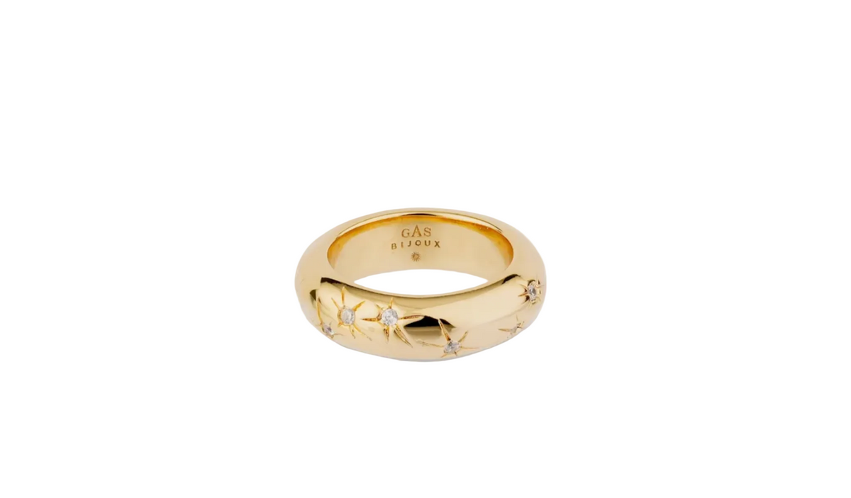 GAS BIJOUX - BAGUE ALLIANCE COMETE DORÉE - TAILLE L
