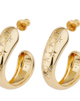GAS BIJOUX - BOUCLES D'OREILLES SAINT GERMAIN DORÉES COMETE STRASS BLANCS