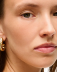 GAS BIJOUX - BOUCLES D'OREILLES SAINT GERMAIN DORÉES COMETE STRASS BLANCS