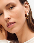GAS BIJOUX - BOUCLES D'OREILLES SAINT GERMAIN DORÉES COMETE STRASS BLANCS