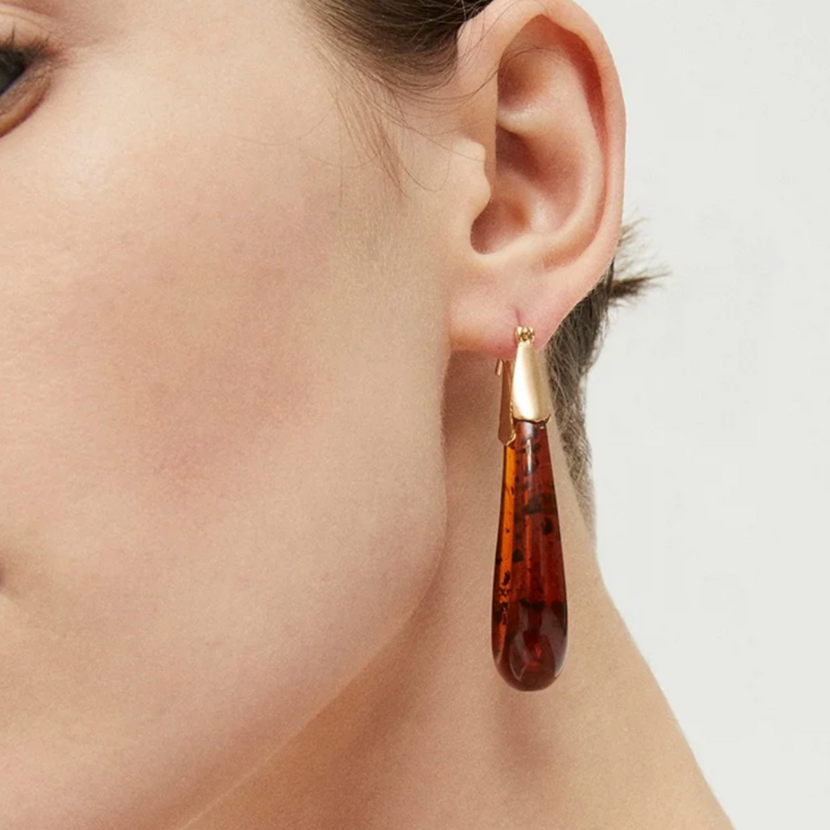 GAS BIJOUX - BOUCLES D'OREILLES ECUME - ACÉTATE ÉCAILLE - MÉTAL DORÉ - GRAND MODELE