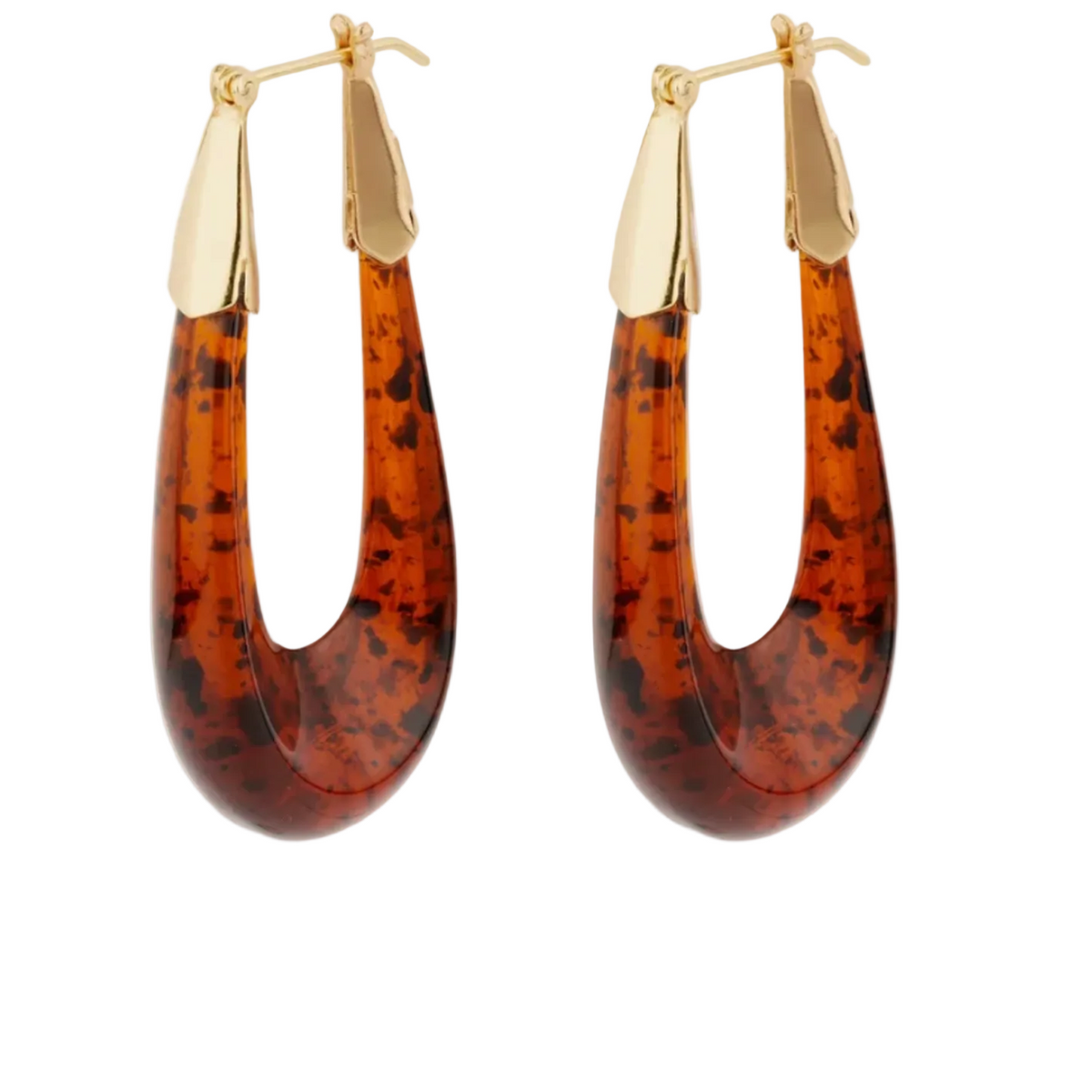 GAS BIJOUX - BOUCLES D'OREILLES ECUME - ACÉTATE ÉCAILLE - MÉTAL DORÉ - GRAND MODELE