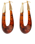 GAS BIJOUX - BOUCLES D'OREILLES ECUME - ACÉTATE ÉCAILLE - MÉTAL DORÉ - GRAND MODELE