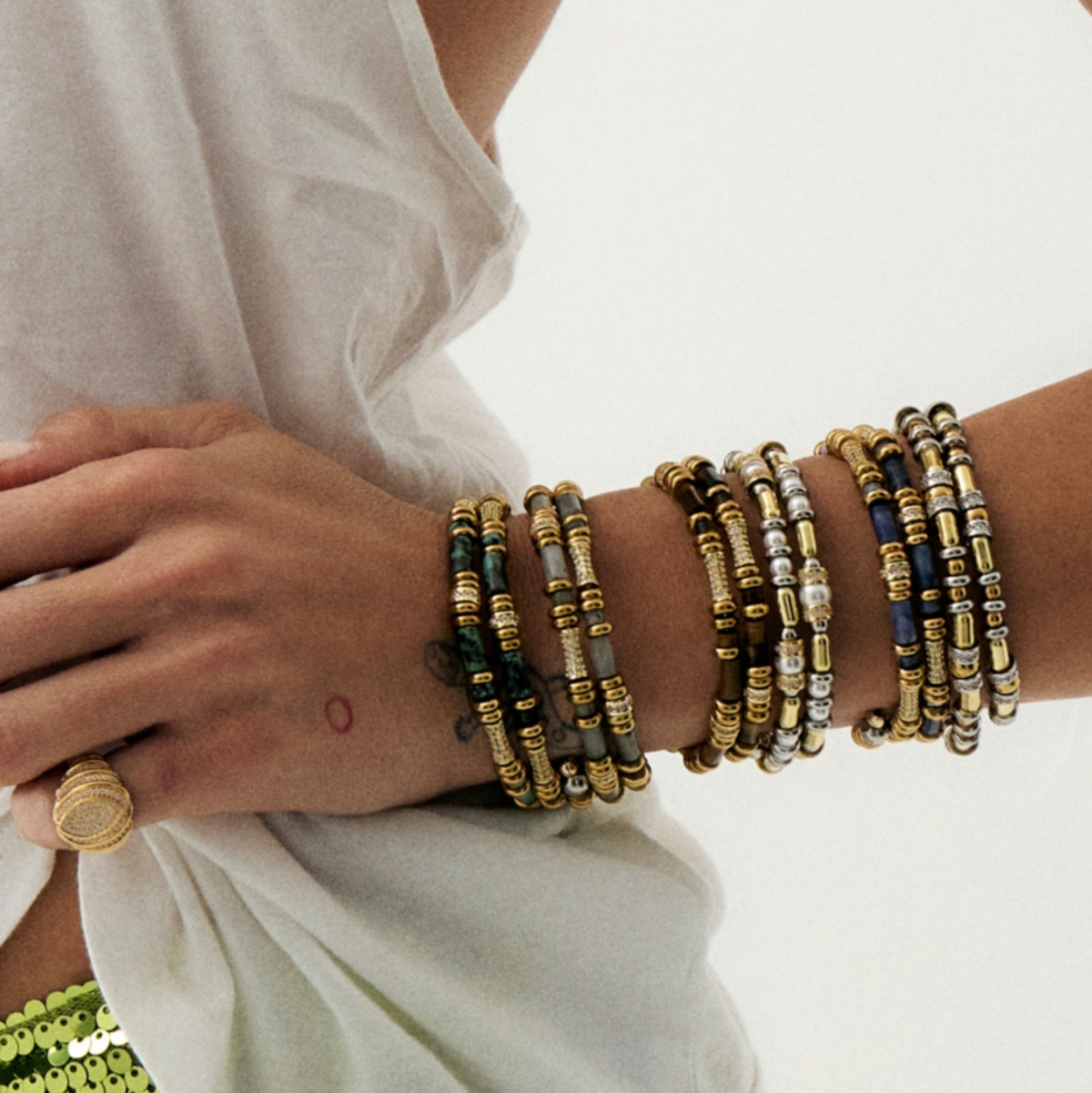ZIGAL - BRACELET DISC GOLD AND SILVER