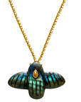 LE MONDE EST STONE - COLLIER EAGLE LABRODORITE CENTRE OEIL DE TIGRE