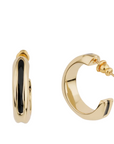 GAS BIJOUX - BOUCLES D'OREILLES SUERTE ÉMAIL NOIR - MÉTAL DORÉ
