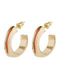 GAS BIJOUX - BOUCLES D'OREILLES CREOLES SUERTE ÉMAIL TERRACOTA - MÉTAL DORÉ