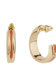 GAS BIJOUX - BOUCLES D'OREILLES CREOLES SUERTE ÉMAIL TERRACOTA - MÉTAL DORÉ