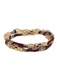GAS BIJOUX - BRACELET LIMA DOUBLE - BORDEAUX - MÉTAL DORÉ