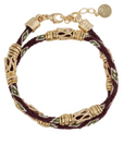 GAS BIJOUX - BRACELET LIMA DOUBLE - BORDEAUX - MÉTAL DORÉ