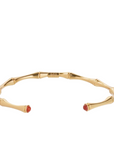 GAS BIJOUX - BRACELET BAMBOU CABOCHONS MINI -  CORNALINE - METAL DORÉ