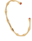 GAS BIJOUX - BRACELET BAMBOU CABOCHONS MINI -  CORNALINE - METAL DORÉ