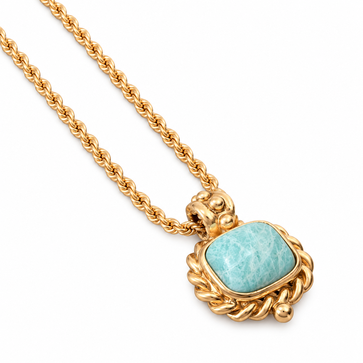 GAS BIJOUX - COLLIER AMARANTE DORÉ - AMAZONITE