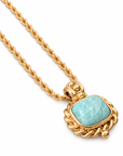 GAS BIJOUX - COLLIER AMARANTE DORÉ - AMAZONITE