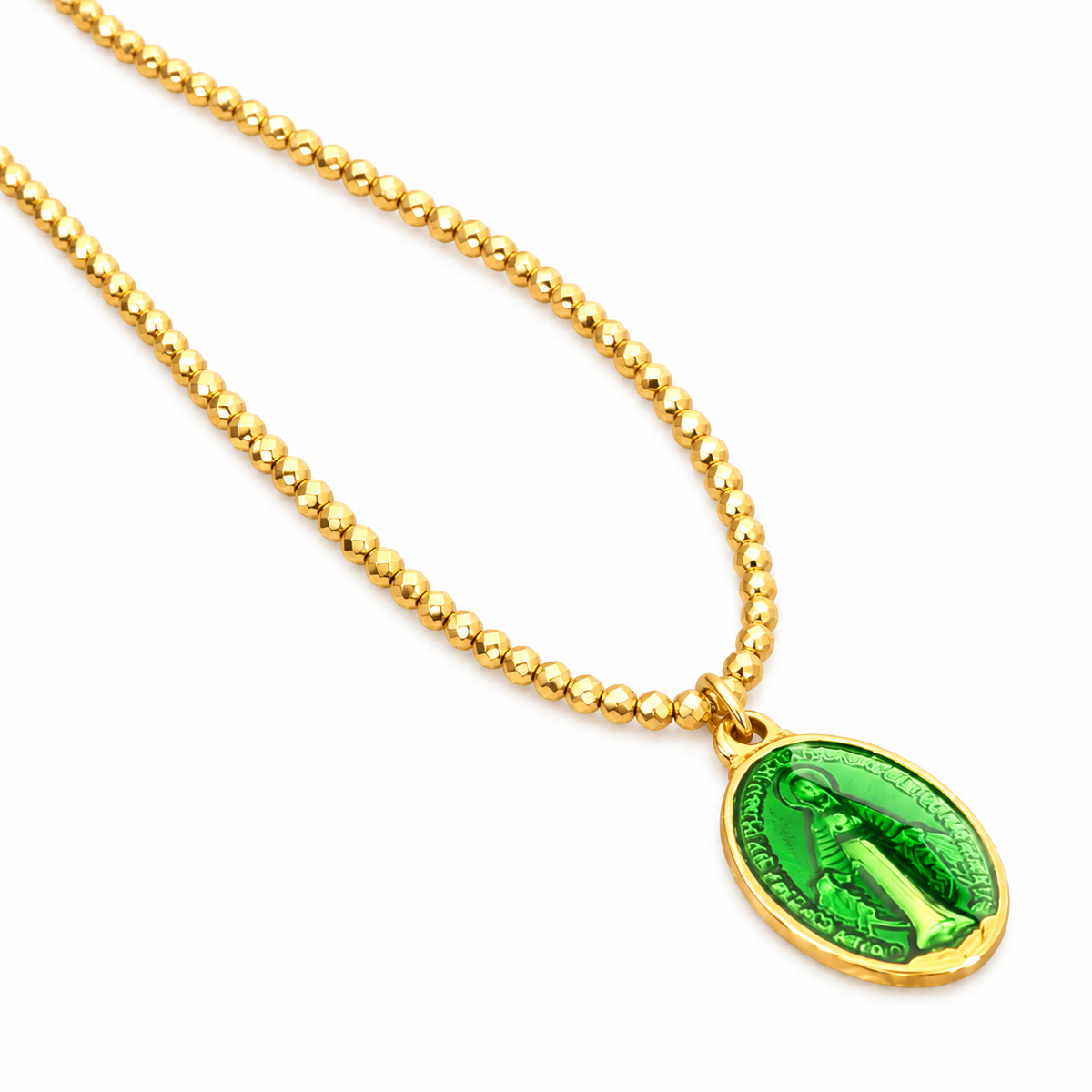 LE MONDE EST STONE - COLLIER VIERGE MIRACULEUSE - VERT