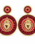 HYPNOCHIC - BOUCLES D'OREILLES COLLECTION MARIE - BORDEAUX ET ROUGE