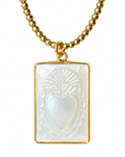 LE MONDE EST STONE - SAUTOIR EX-VOTO - RECTANGLE NACRE
