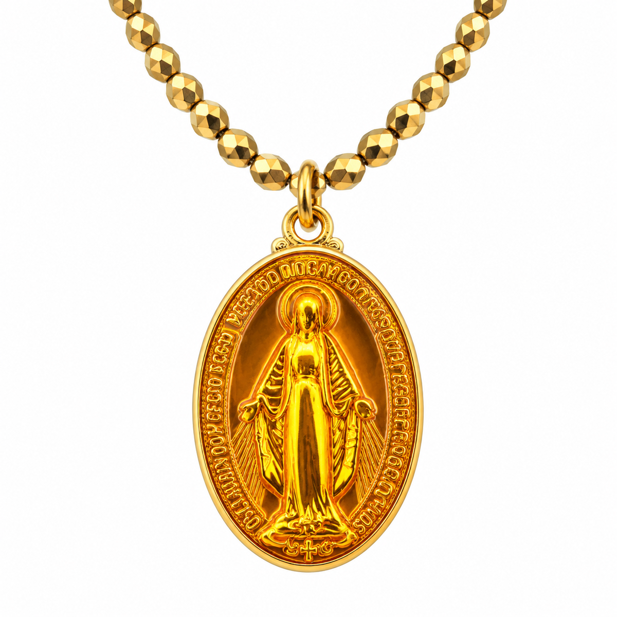 LE MONDE EST STONE - COLLIER VIERGE MIRACULEUSE - JAUNE