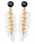GAS BIJOUX - BOUCLES D'OREILLES CAVALLO ACÉTATE BLANC - EMBOUTS ACÉTATE NOIR