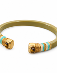 GAS BIJOUX - BRACELET SARINA BIS ACETATE KAKI - EMBOUTS OEIL DE TIGRE
