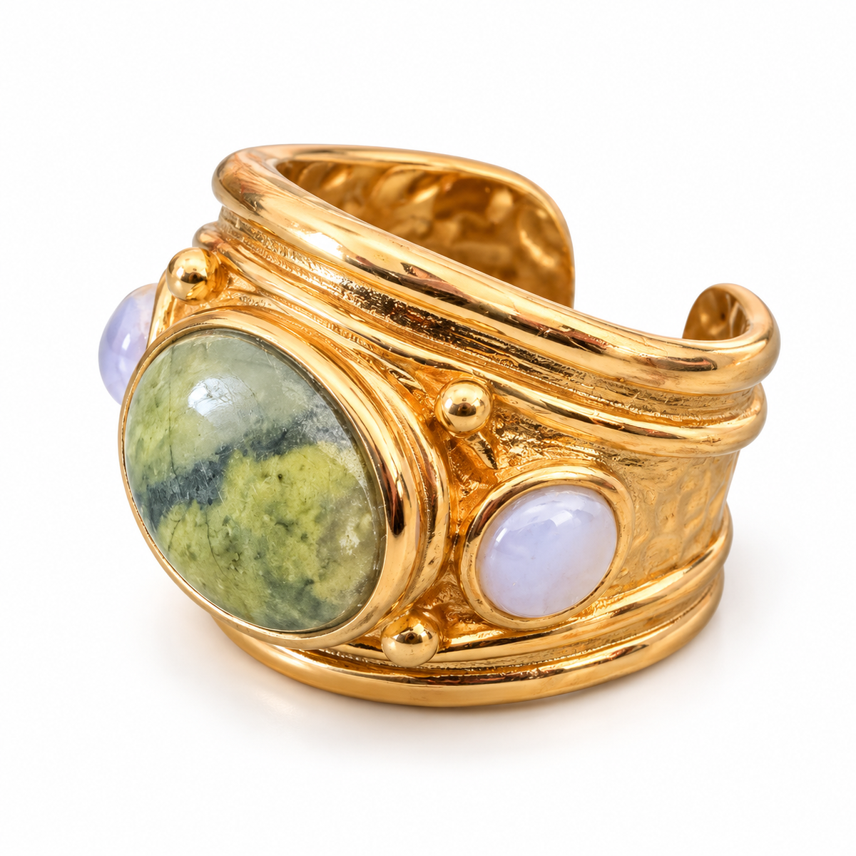 GAS BIJOUX - BAGUE SIMONE - VESSONITE - MÉTAL DORÉ - TAILLE XL
