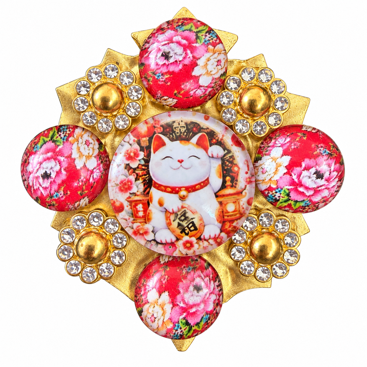 AZAFRAN ROSA - BROCHE MANEKI-NEKO - 5 MODELES