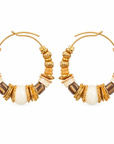 GAS BIJOUX - BOUCLES D'OREILLES CREOLES ALOHA - METAL DORE