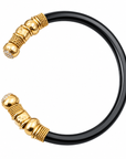 GAS BIJOUX - BRACELET SARI BIS ACETATE NOIR ET EMBOUTS CRISTAUX DE SWAROWSKI - TAILLE 1