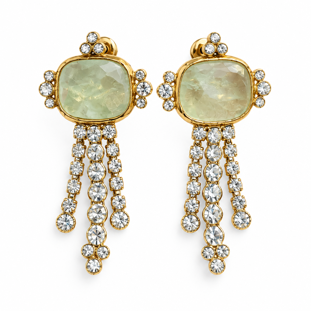 GAS BIJOUX - BOUCLES D’OREILLES TIKI DORÉES - JADE