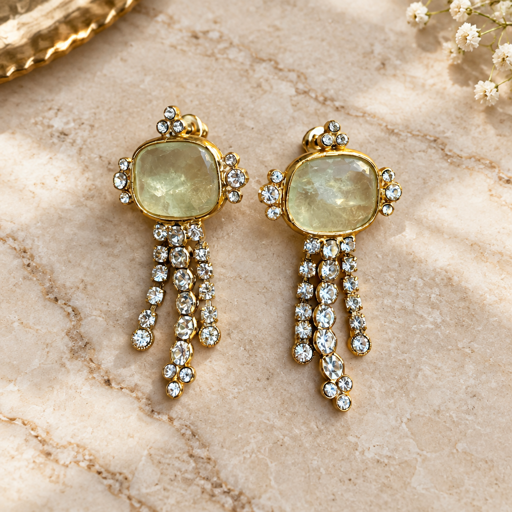 GAS BIJOUX - BOUCLES D’OREILLES TIKI DORÉES - JADE