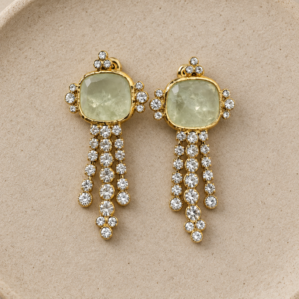 GAS BIJOUX - BOUCLES D’OREILLES TIKI DORÉES - JADE