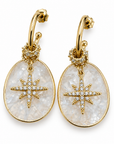 BY GARANCE - BOUCLES PÔLE DORÉES QUARTZ BLANC