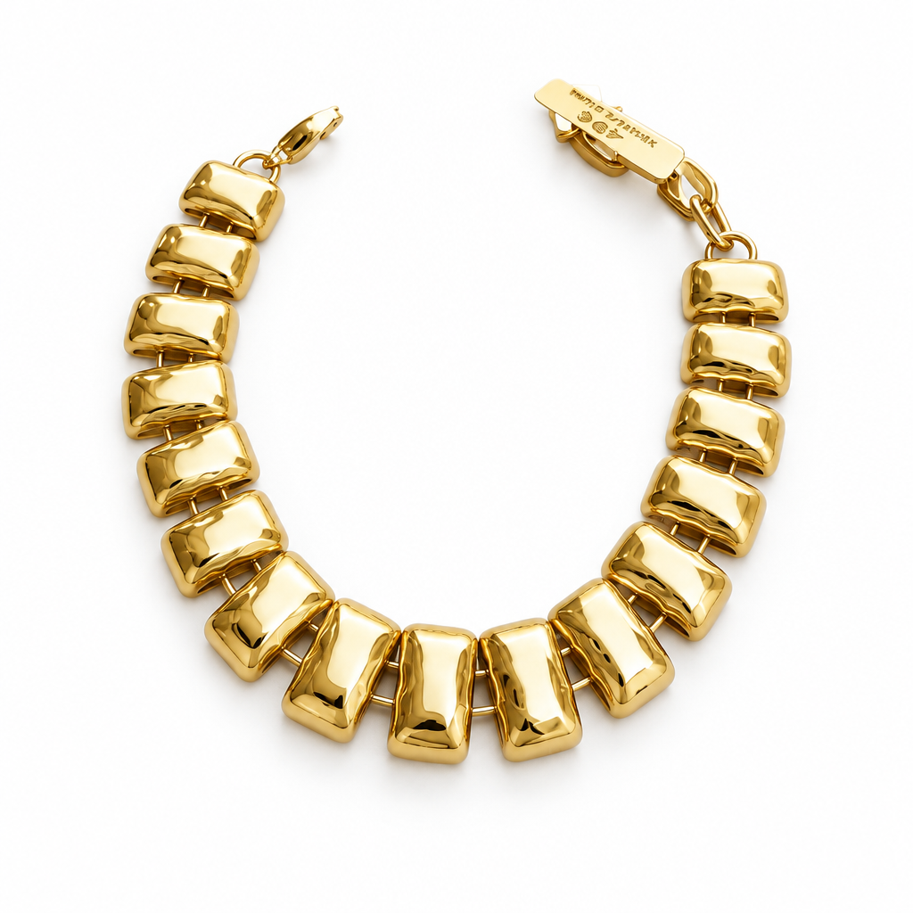 ZAG BIJOUX - BRACELET ARTICULE ACIER DORÉ