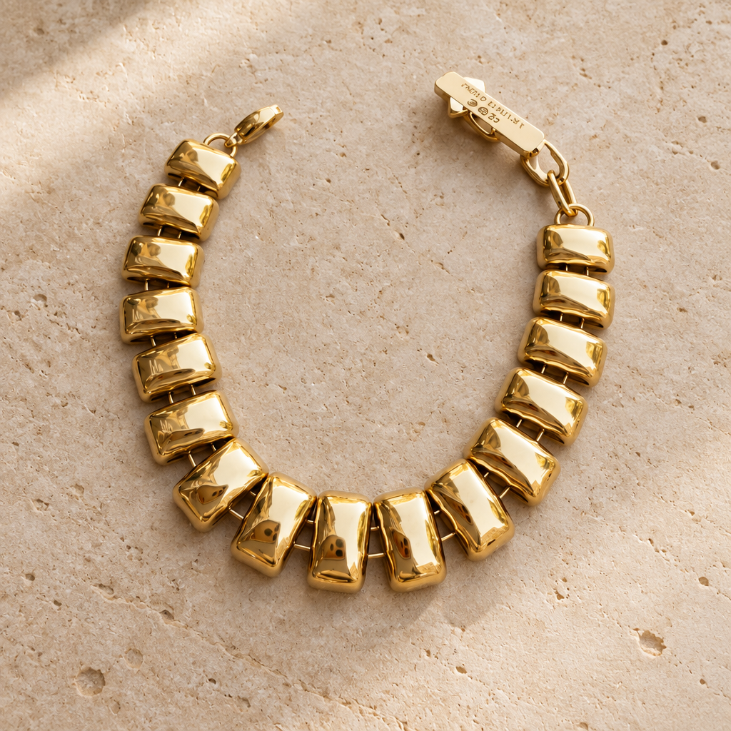 ZAG BIJOUX - BRACELET ARTICULE ACIER DORÉ