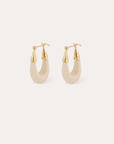 GAS BIJOUX - BOUCLES D’OREILLES ÉCUME PETIT MODÈLE - ACÉTATE BEIGE - MÉTAL DORÉ
