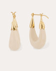 GAS BIJOUX - BOUCLES D’OREILLES ÉCUME PETIT MODÈLE - ACÉTATE BEIGE - MÉTAL DORÉ